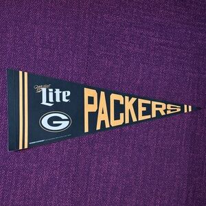 Miller Lite Packers Pennant - Black and Gold